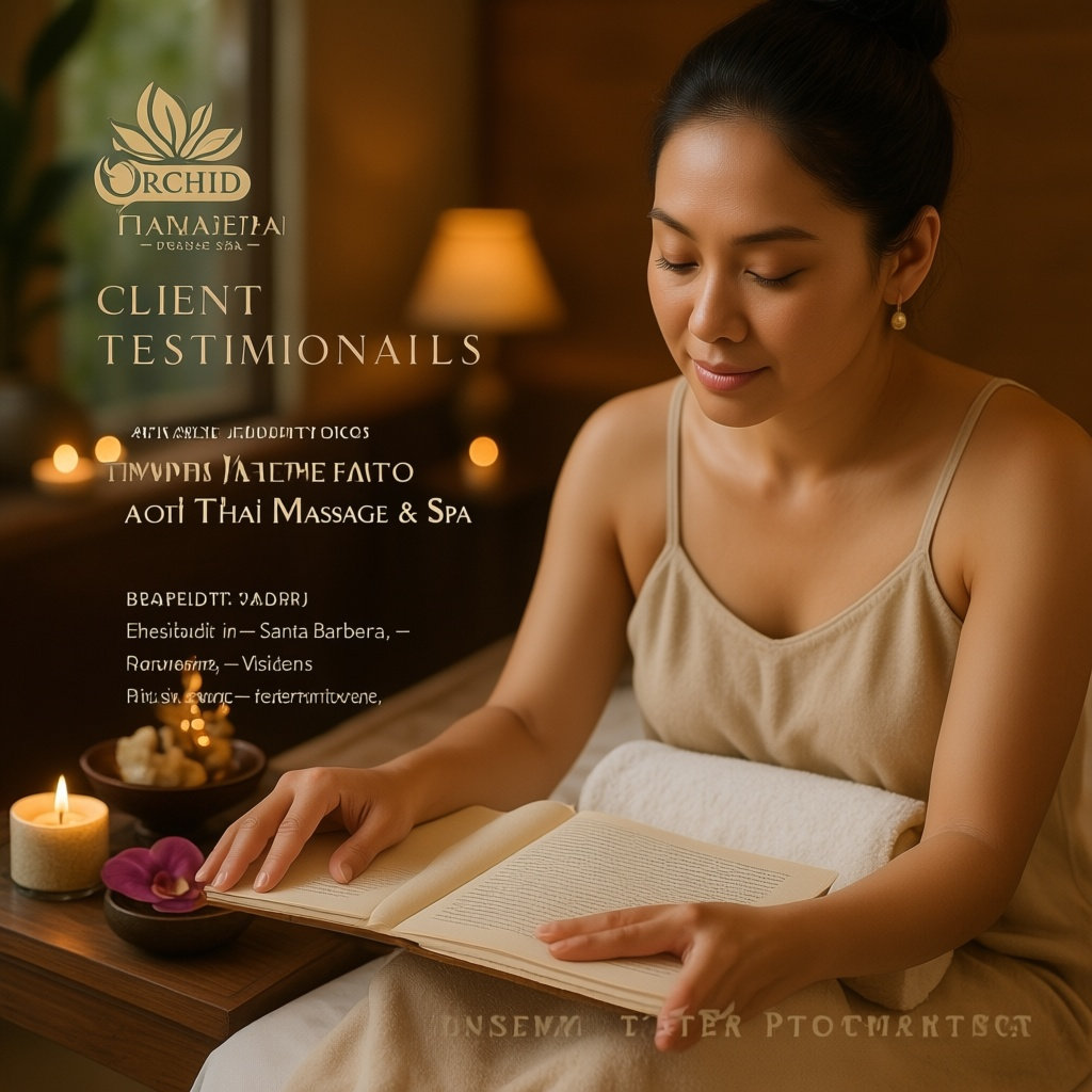 Orchid Thai Massage & Spa client enjoying a relaxing and therapeutic Thai massage experience in Santa Barbara